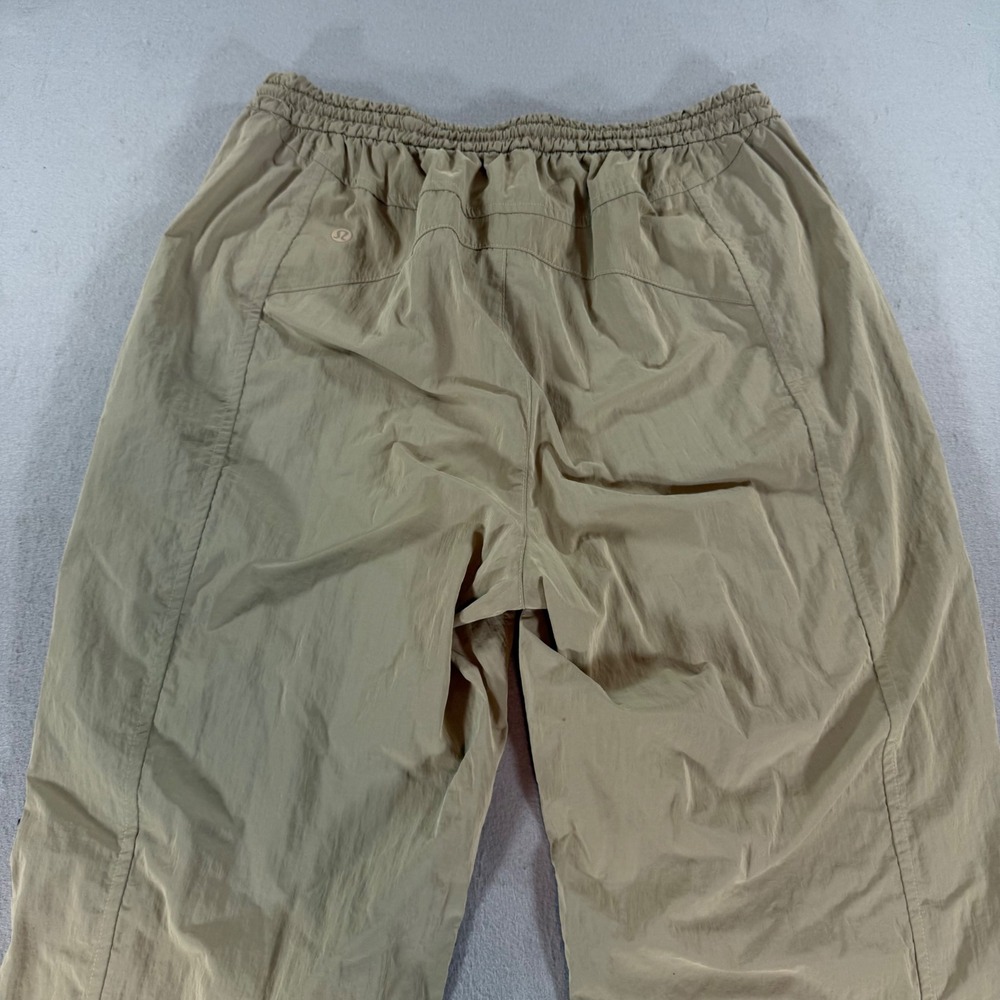 Lululemon Lab Nylon Joggers Womens 6 Tan Khaki Toggle Waist Zip Ankle‎ - Picture 4 of 11
